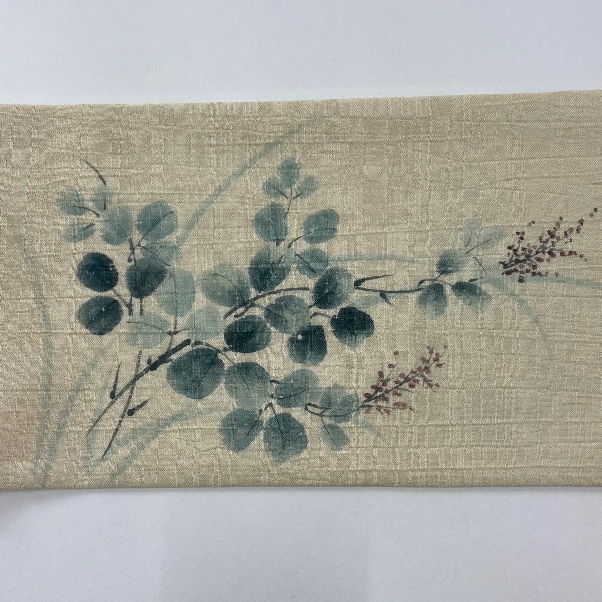 【庫存清倉】 名古屋帶 名品級 萩 螳螂 米色 純蠶絲