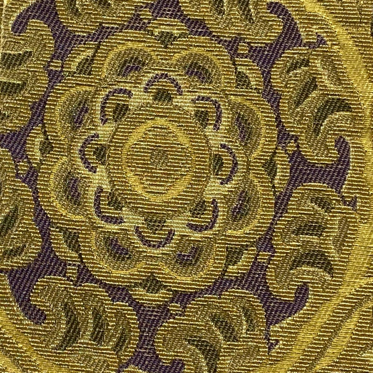 【美品】 袋帶 逸品級 華紋 金絲 金金箔 金色 大鼓圖案 純蠶絲