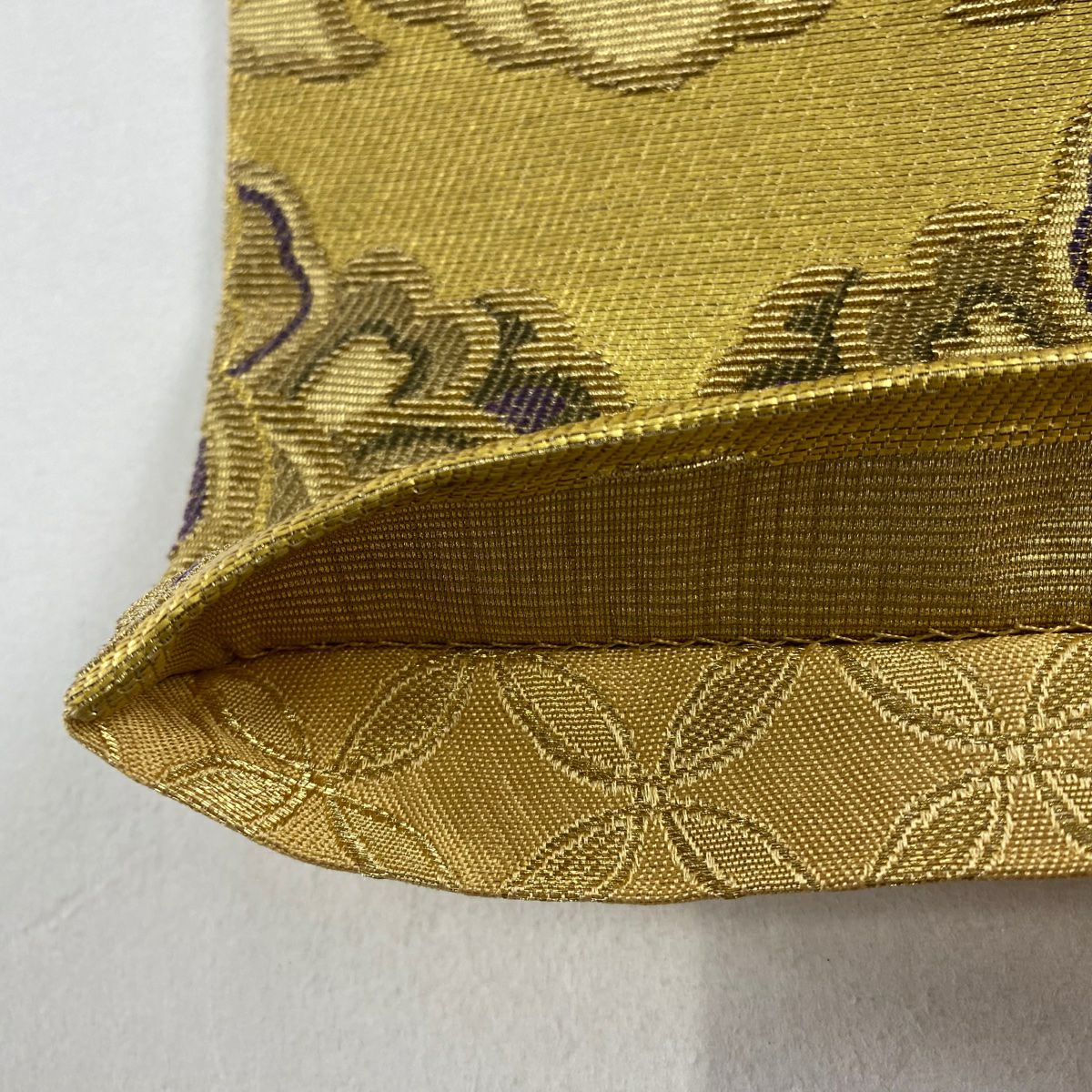 【美品】 袋帶 逸品級 華紋 金絲 金金箔 金色 大鼓圖案 純蠶絲