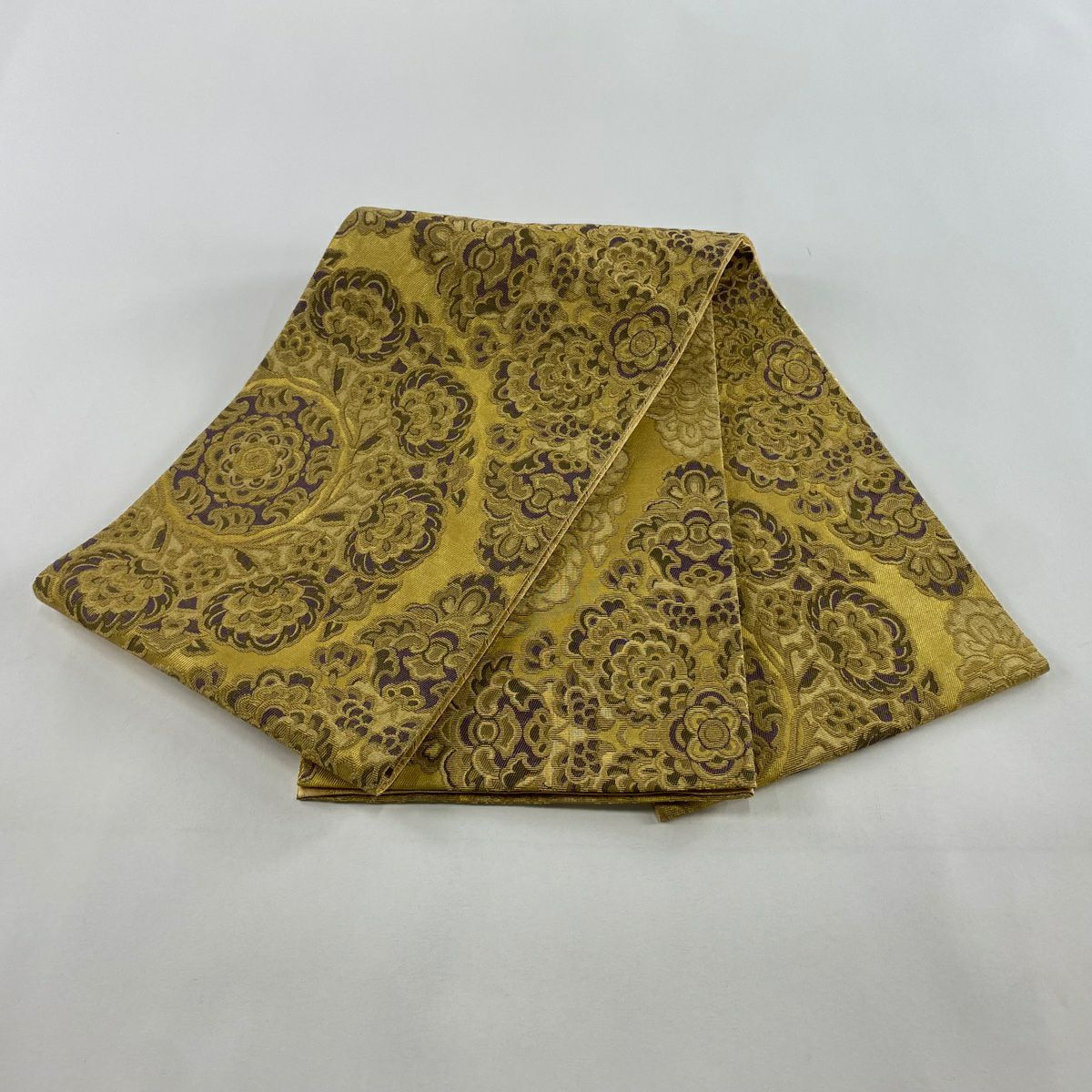 【美品】 袋帶 逸品級 華紋 金絲 金金箔 金色 大鼓圖案 純蠶絲