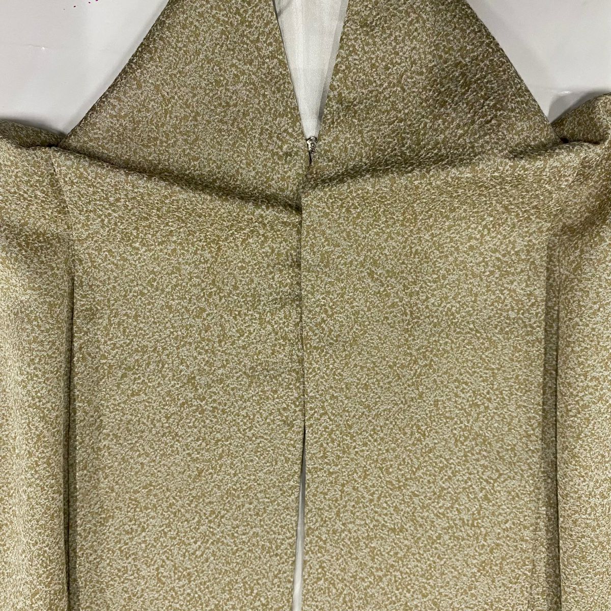 付下 身長162.5cm 袖長67cm M 雙層 幾何圖案 裾暈染 淺茶 純蠶絲 優品級