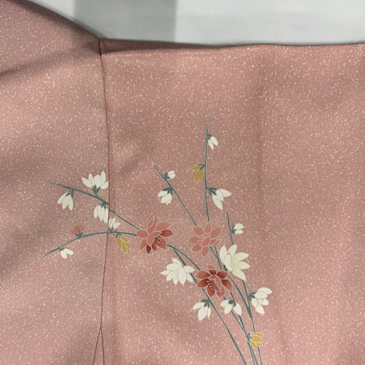 訪問服 身長153cm 袖長66cm M 雙層 菊花 鴛鴦 漸層 粉紅 純蠶絲 優品級