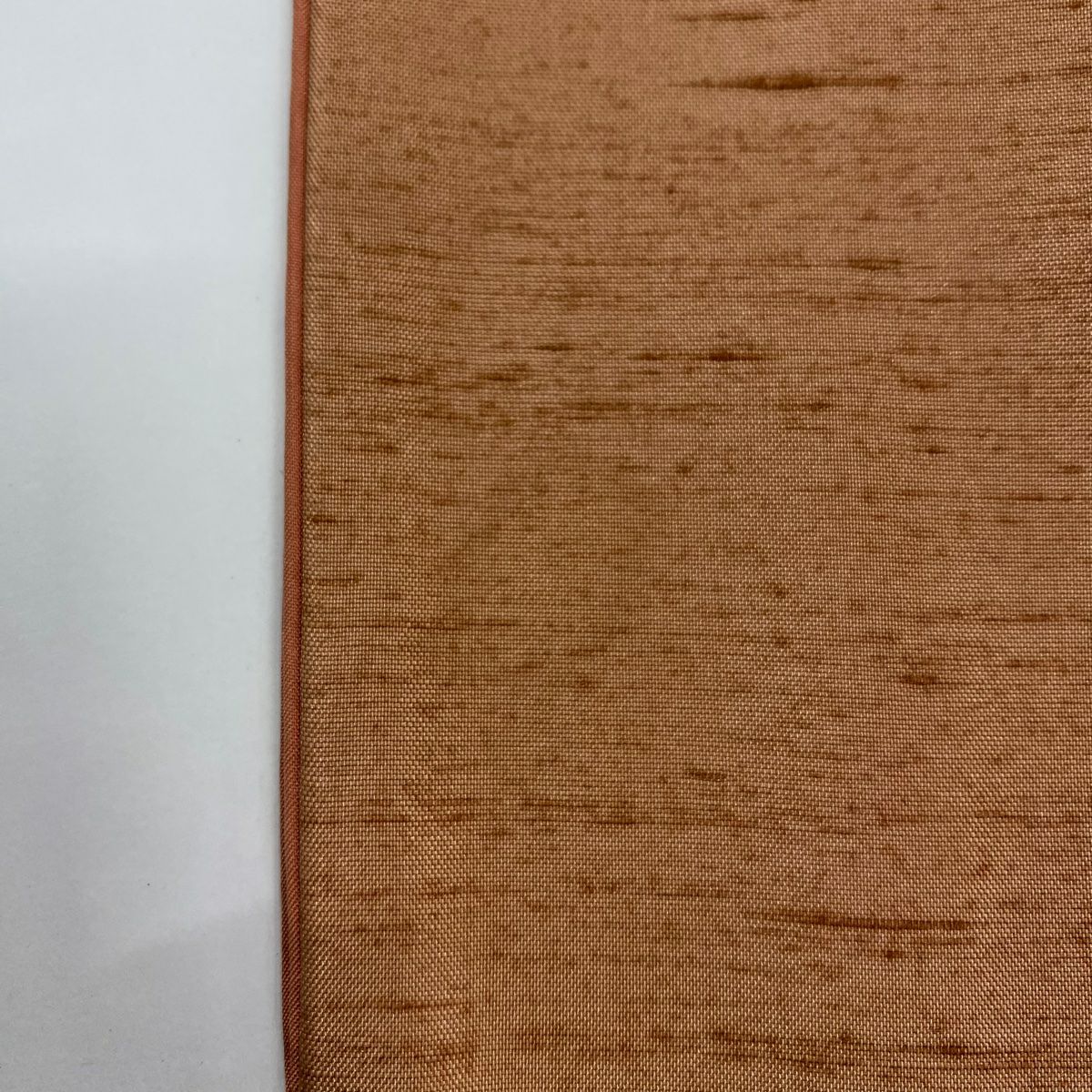 付下 身長153.5cm 袖長62cm S 雙層 紬織織 落款あり 枝花 薄茶 純蠶絲 秀品級