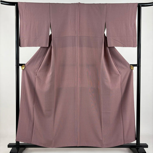 【美品】 江戶小紋 身長156cm 袖長63cm S 雙層 萬筋 紅紫 純蠶絲 優品級