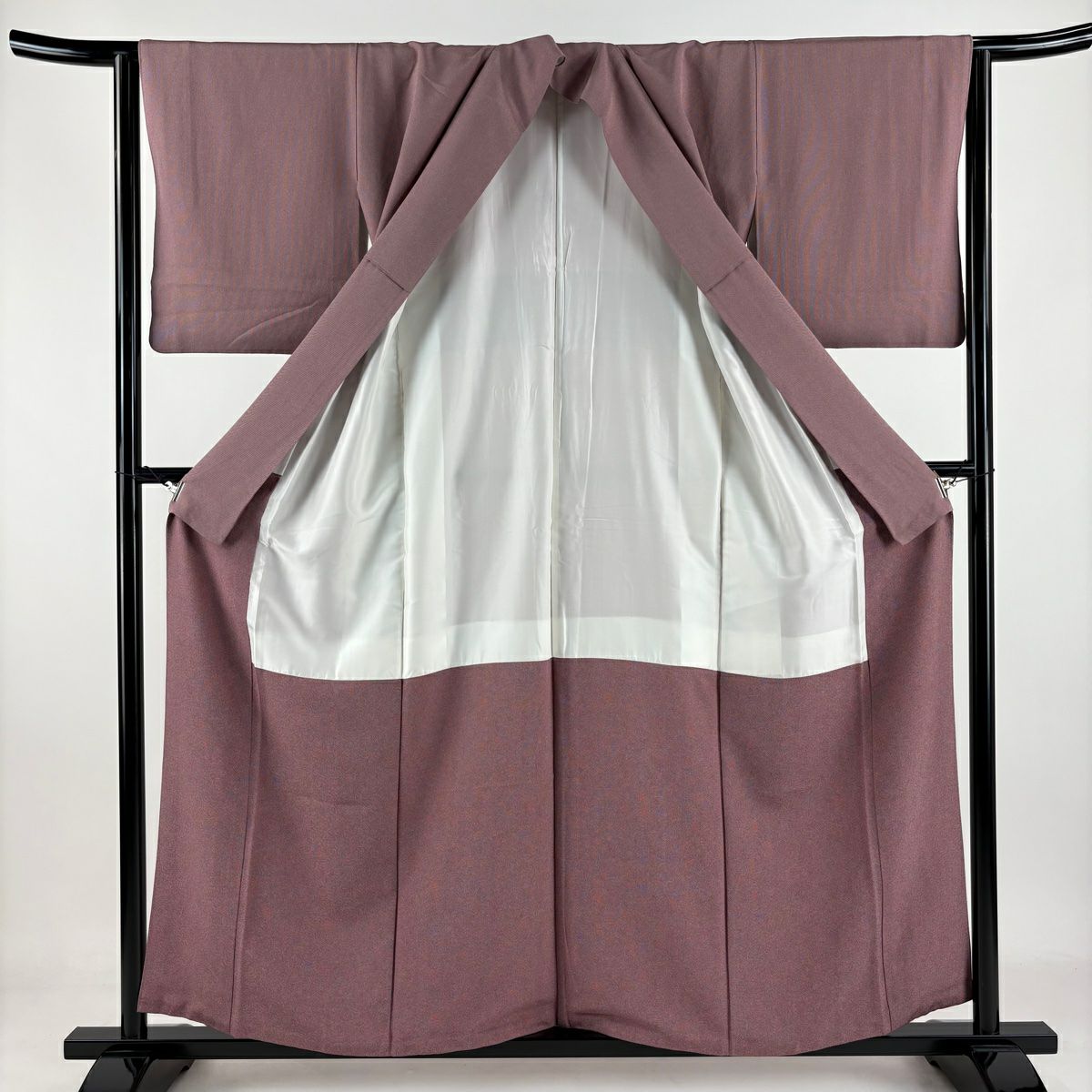 【美品】 江戶小紋 身長156cm 袖長63cm S 雙層 萬筋 紅紫 純蠶絲 優品級