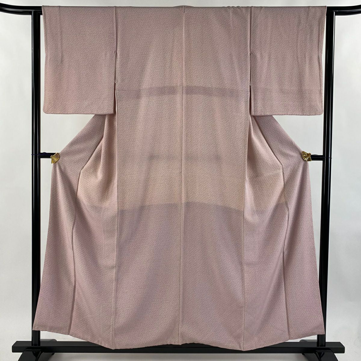 【庫存清倉】 小紋 身長155.5cm 袖長62cm S 雙層 人間國寶 中村勇二郎 落款 朝顏 粉紅 純蠶絲 名品級