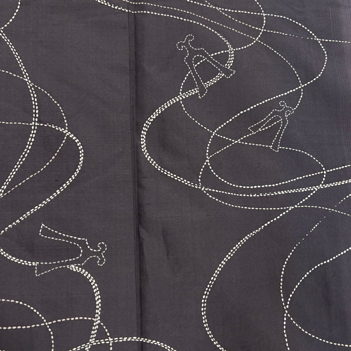【美品】訪問服 身長160cm 袖長61cm S 雙層 紬織織 落款あり 紐 刺繡 灰紫 純蠶絲 名品級