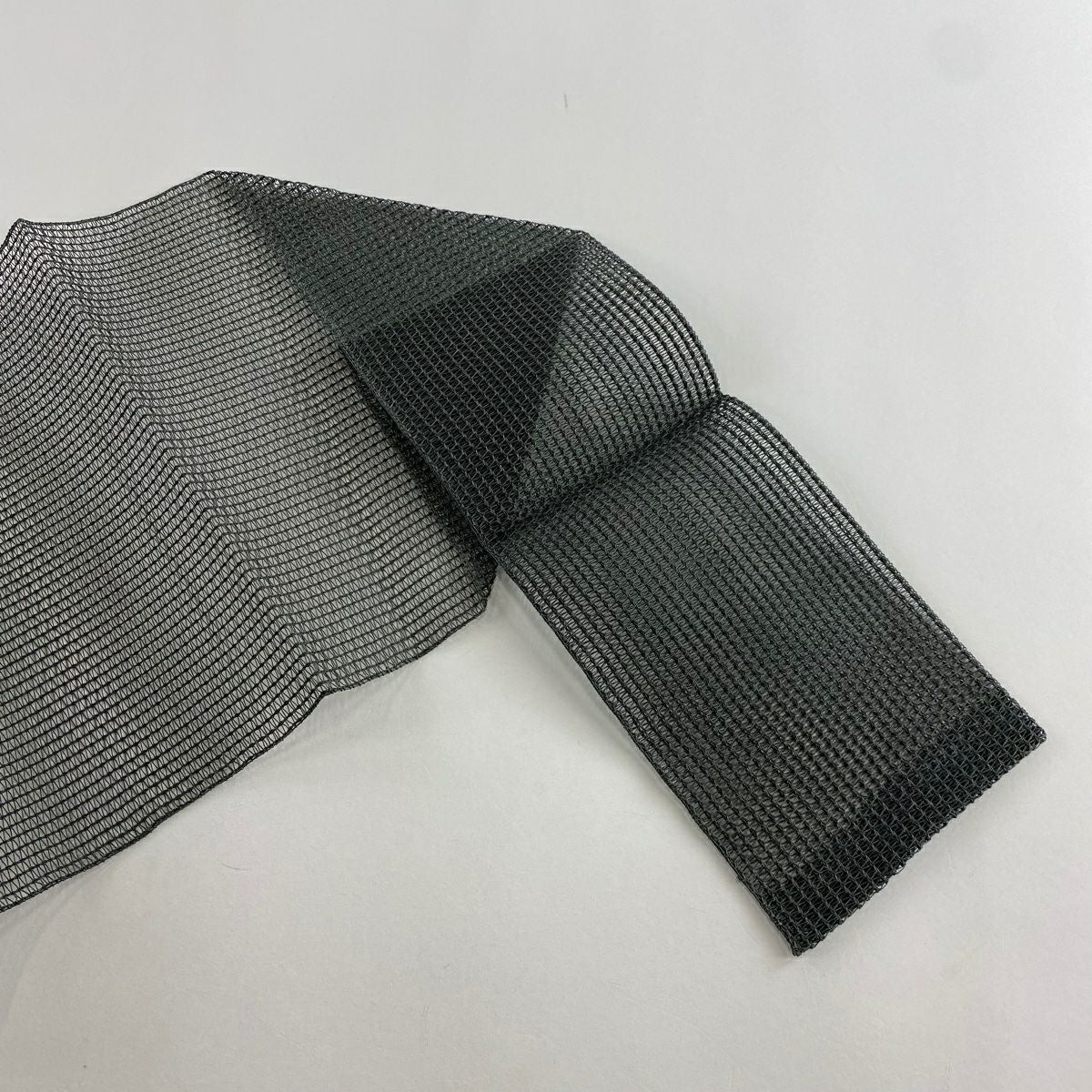 名古屋帶 秀品級 夏帶 松樹葉仕立 八寸名古屋帶 隧道仕立 幾何學 灰綠 純蠶絲