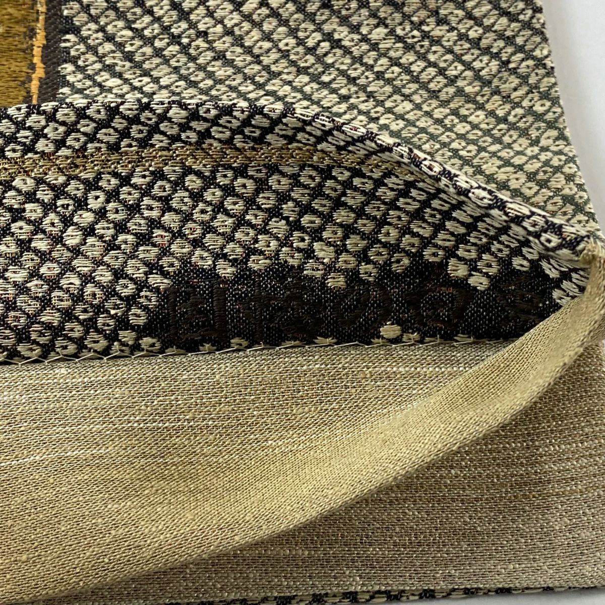 【庫存清倉】 【美品】 袋帶 名品級 兔子 疋田 金金箔 拉麵線 淺茶 金銀彩 正蠶絲