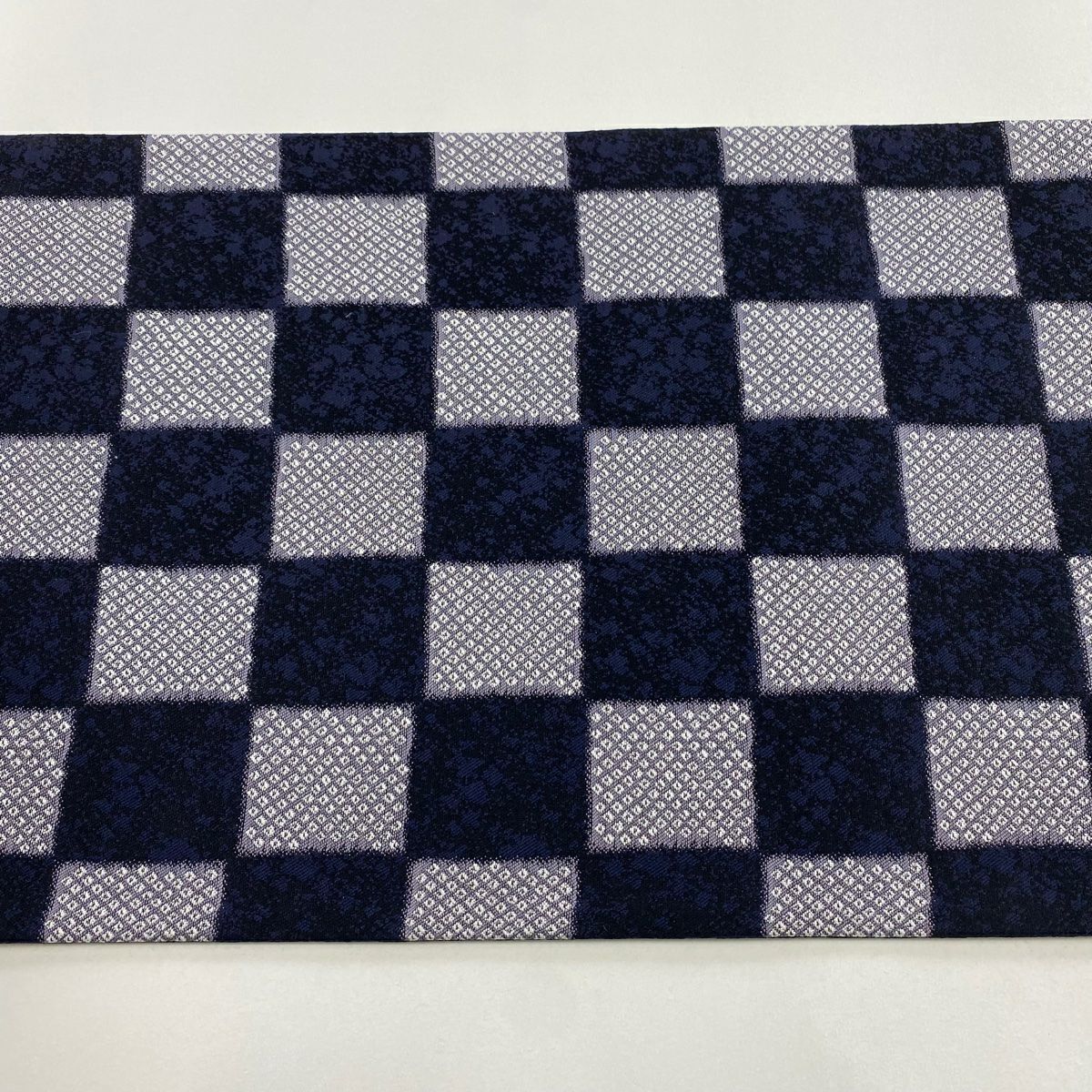 【庫存清倉】 【美品】 袋帶 名品級 市松樹 疋田 青紫 全通 純蠶絲