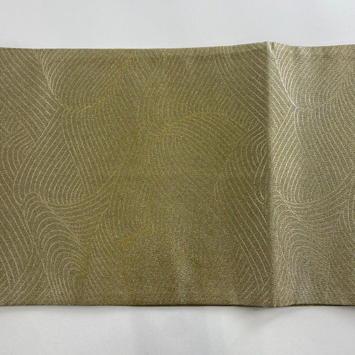 【庫存清倉】 【美品】 袋帶 名品級 波浪 一點圖案 金金箔 金色 六通 純蠶絲