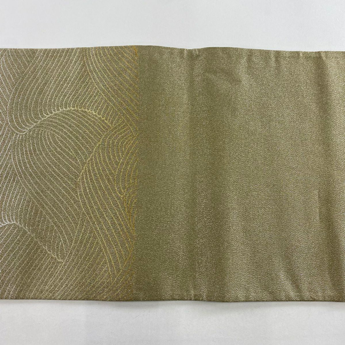 【庫存清倉】 【美品】 袋帶 名品級 波浪 一點圖案 金金箔 金色 六通 純蠶絲