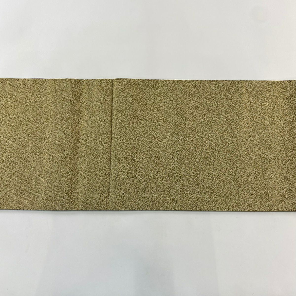 【庫存清倉】 【美品】 袋帶 名品級 向鳥 草花紋 金絲 灰綠 六通 純蠶絲