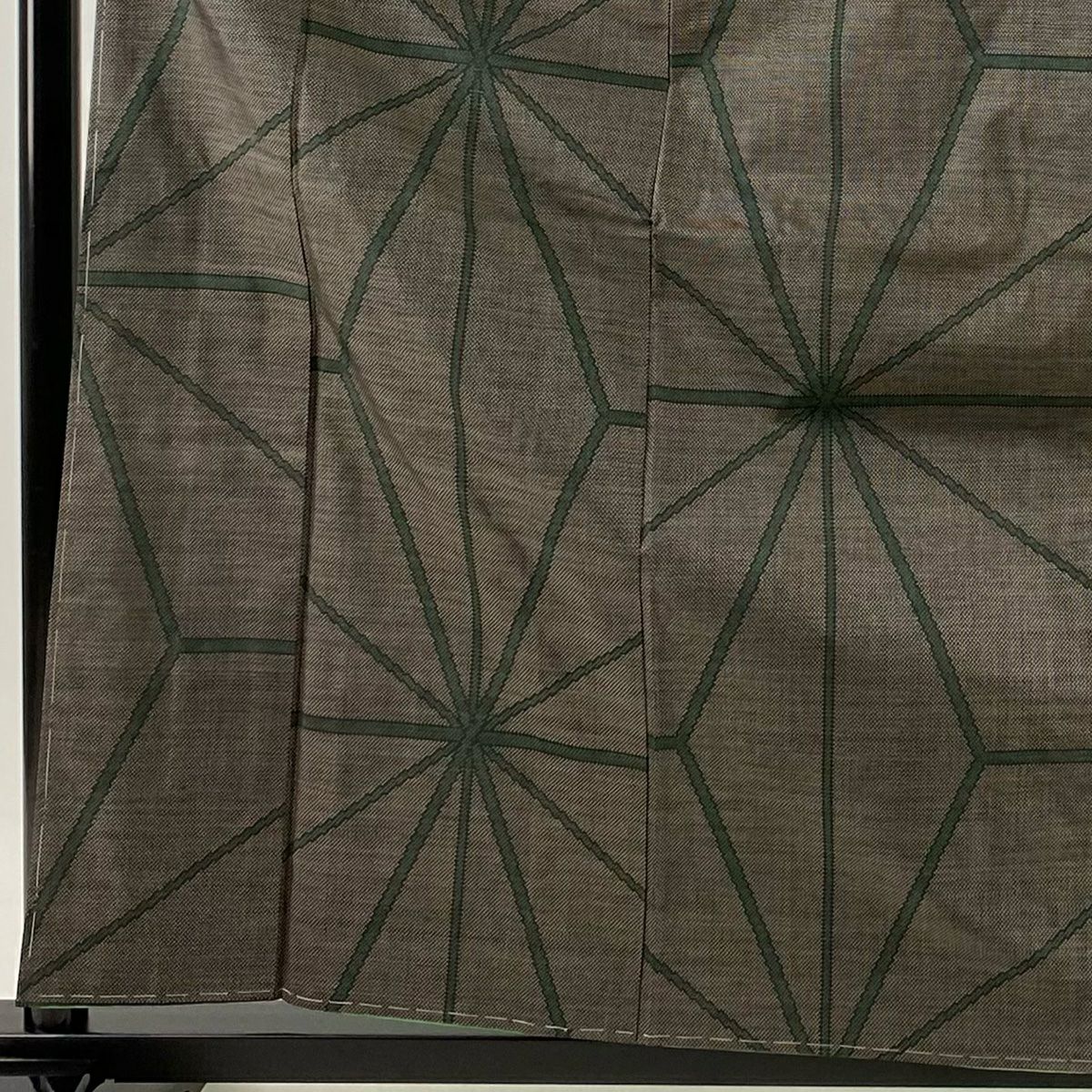 【美品】 紬織 身長162cm 袖長66.5cm M 雙層 麻葉 焦茶 純蠶絲 秀品級