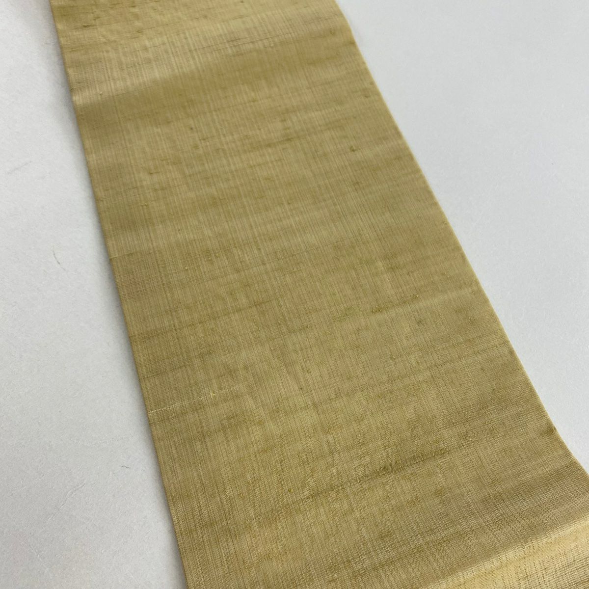 【美品】名古屋帶 優品級 紬織織 ヱ霞 幾何學 米色 純蠶絲