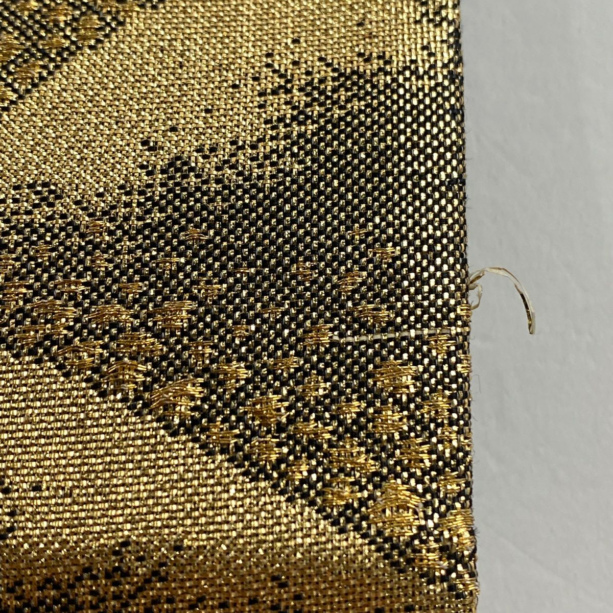 【美品】 袋帶 秀品級 扇子面 御所車 金絲 金金箔 金色 六通 純蠶絲
