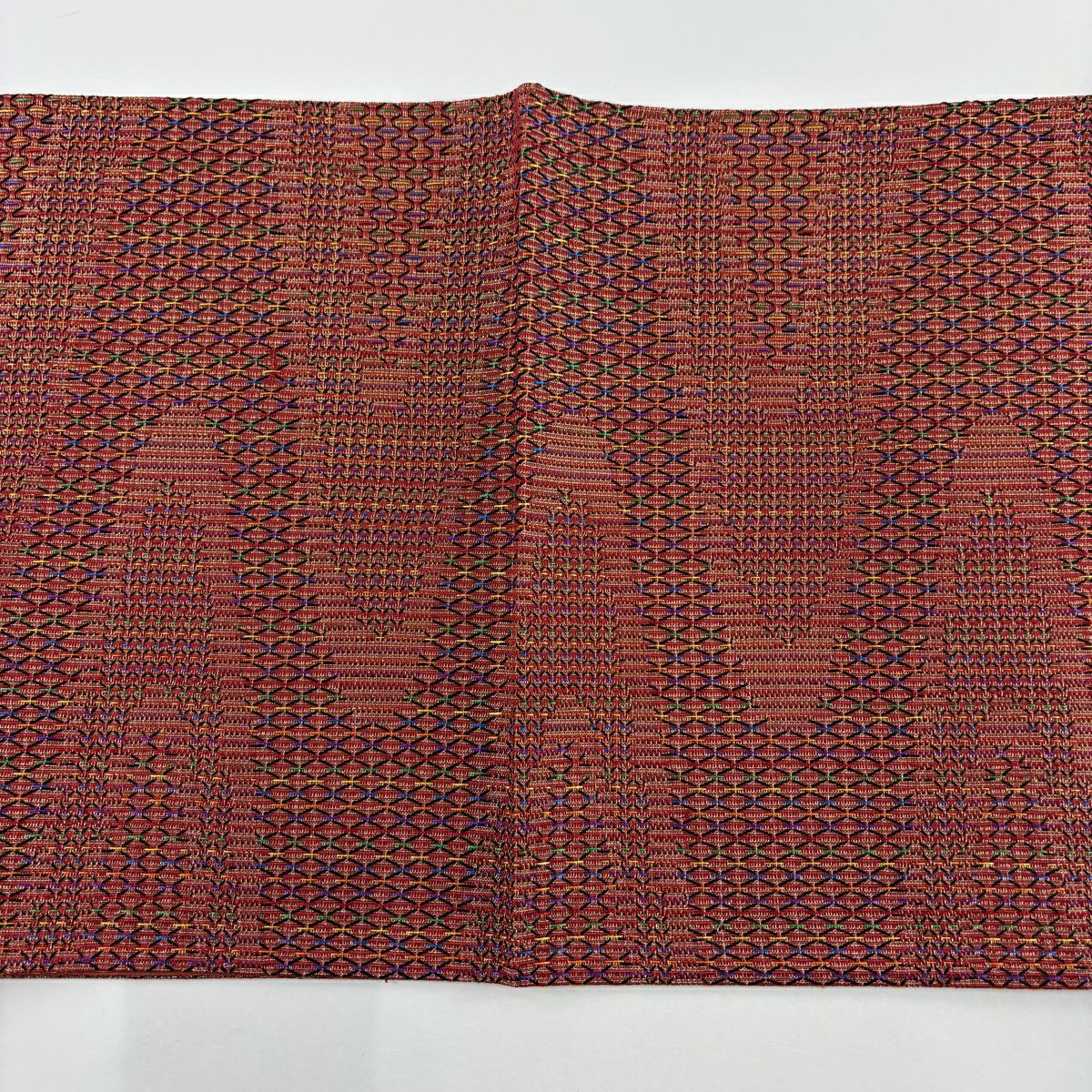 【美品】 袋帶 秀品級 關西仕立 雲流水 紋 金絲 深紅色 全通 純蠶絲