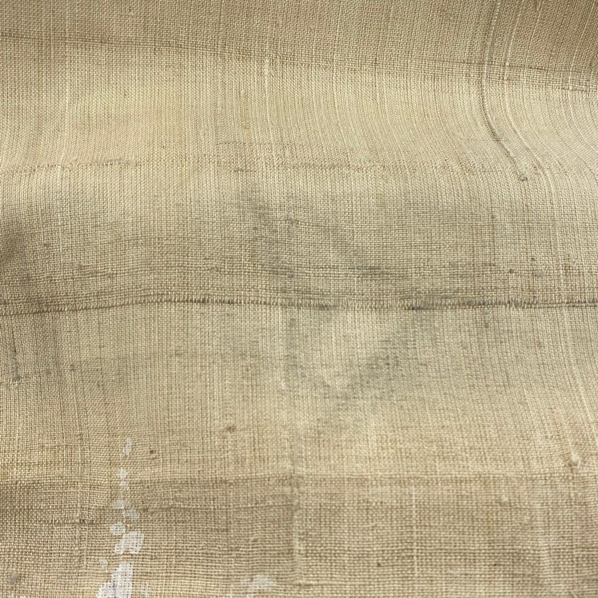 【庫存清倉】 名古屋帶 名品級 草花紋 淺米色 麻