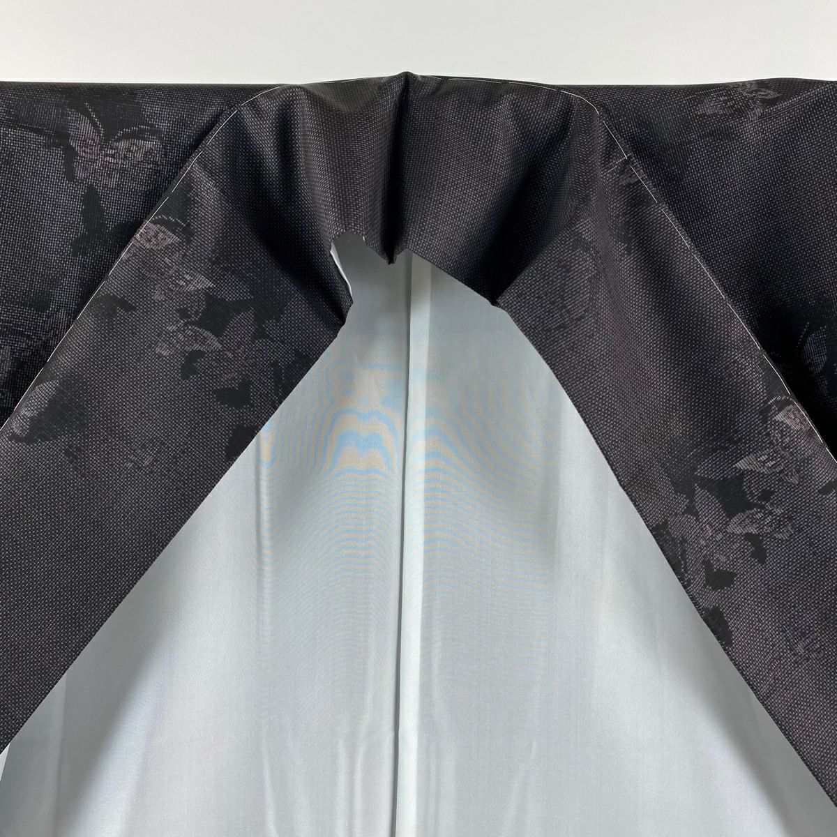 【美品】 大島紬織 身長155.5cm 袖長62cm S 雙層 都喜ヱ門 純泥染 ますいわ屋 證書あり 蝶形 輪廓 茶紫 純蠶絲 逸品級