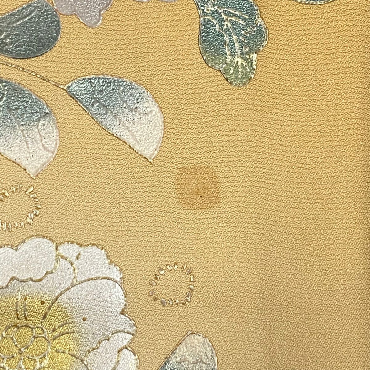 付下 身長155.5cm 袖長64.5cm M 雙層 辻花染 螺鈿 金銀彩 淺橙 純蠶絲 秀品級 一つ紋