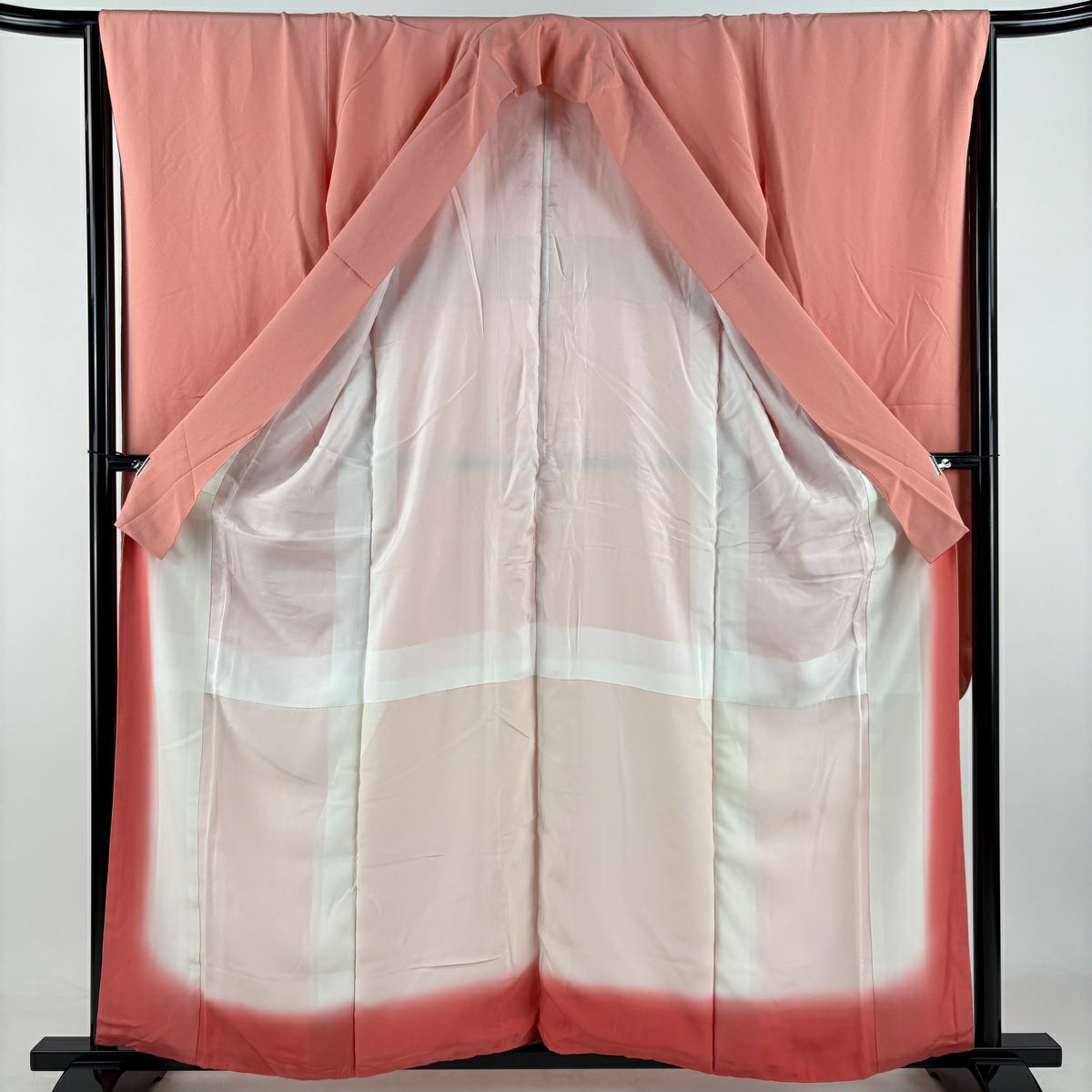 【清倉特賣】振袖禮服 身長157.5cm 袖長64.5cm M 雙層 粉紅 純蠶絲 名品級
