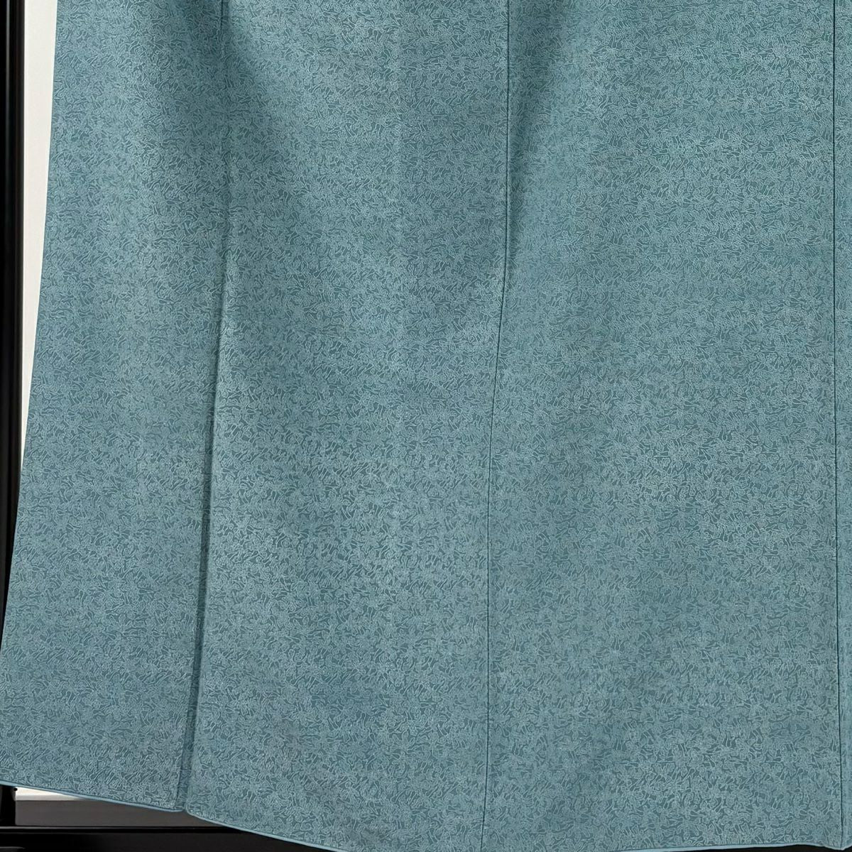 【庫存清倉】 【美品】 江戶小紋 身長158.5cm 袖長63.5cm S 雙層 落款 草花紋 青灰 純蠶絲 名品級 一つ紋