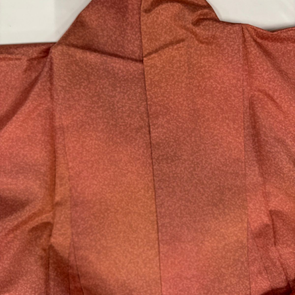 【美品】 小紋 身長159cm 袖長65.5cm M 雙層 紬織織 幾何圖案 漸層 茜色 純蠶絲 優品級