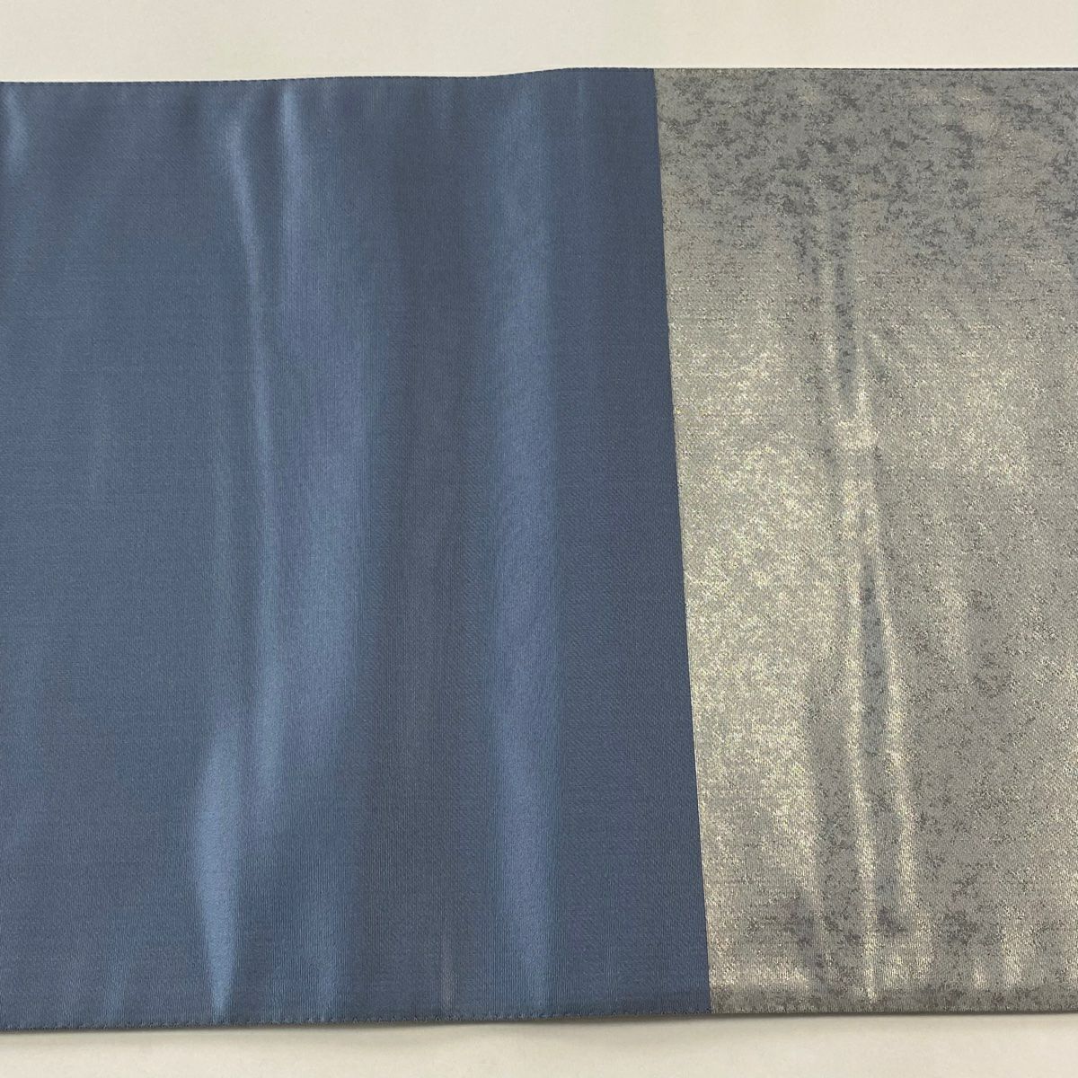【美品】 袋帶 逸品級 堀省平 落款 笠松樹 霞 金銀彩 金金箔 青灰 純蠶絲 お太鼓柄