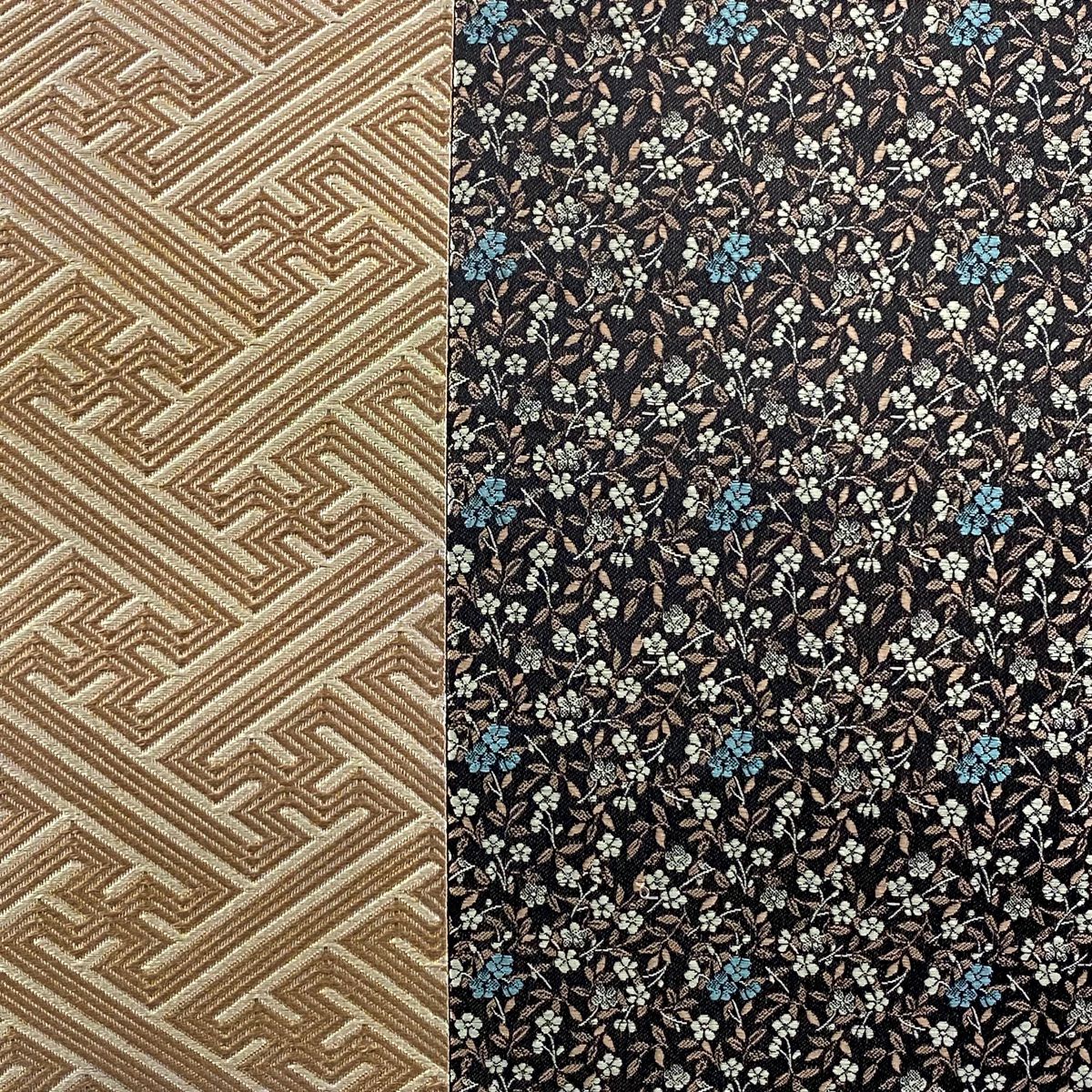 【庫存清倉】 【美品】 袋帶 名品級 草花紋紋 紗綾形 金金箔 粉米色 六通 純蠶絲