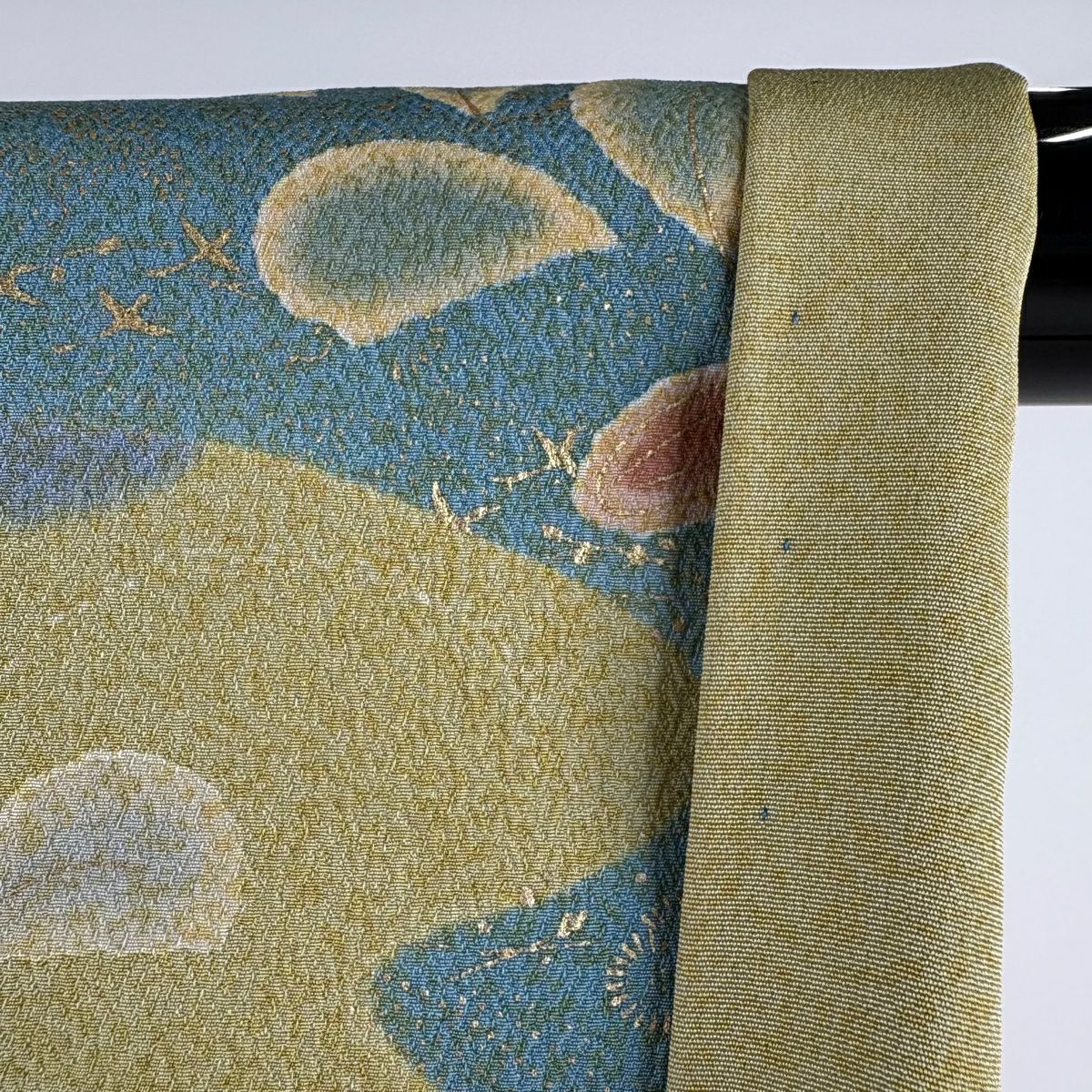 振袖禮服 身長161cm 袖長66.5cm M 雙層 春峰 落款 櫻花 霞 金絲 金銀彩 蓬色 純蠶絲 逸品級