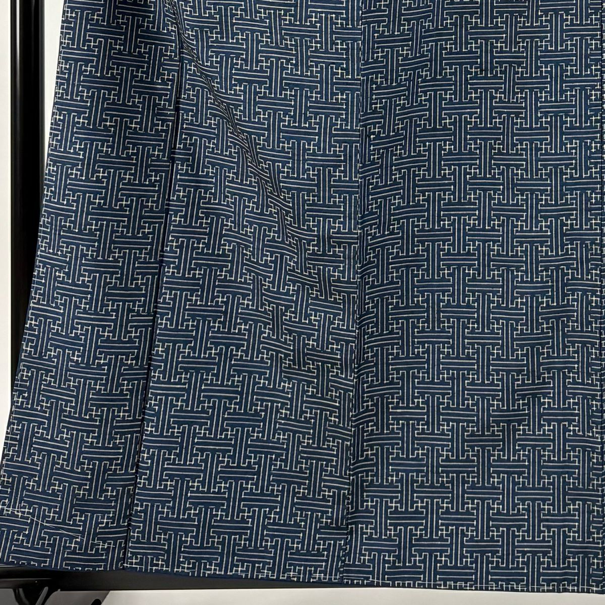 【美品】 紬織 身長160cm 袖長62.5cm S 雙層 紗綾形 藍色 純蠶絲 秀品級
