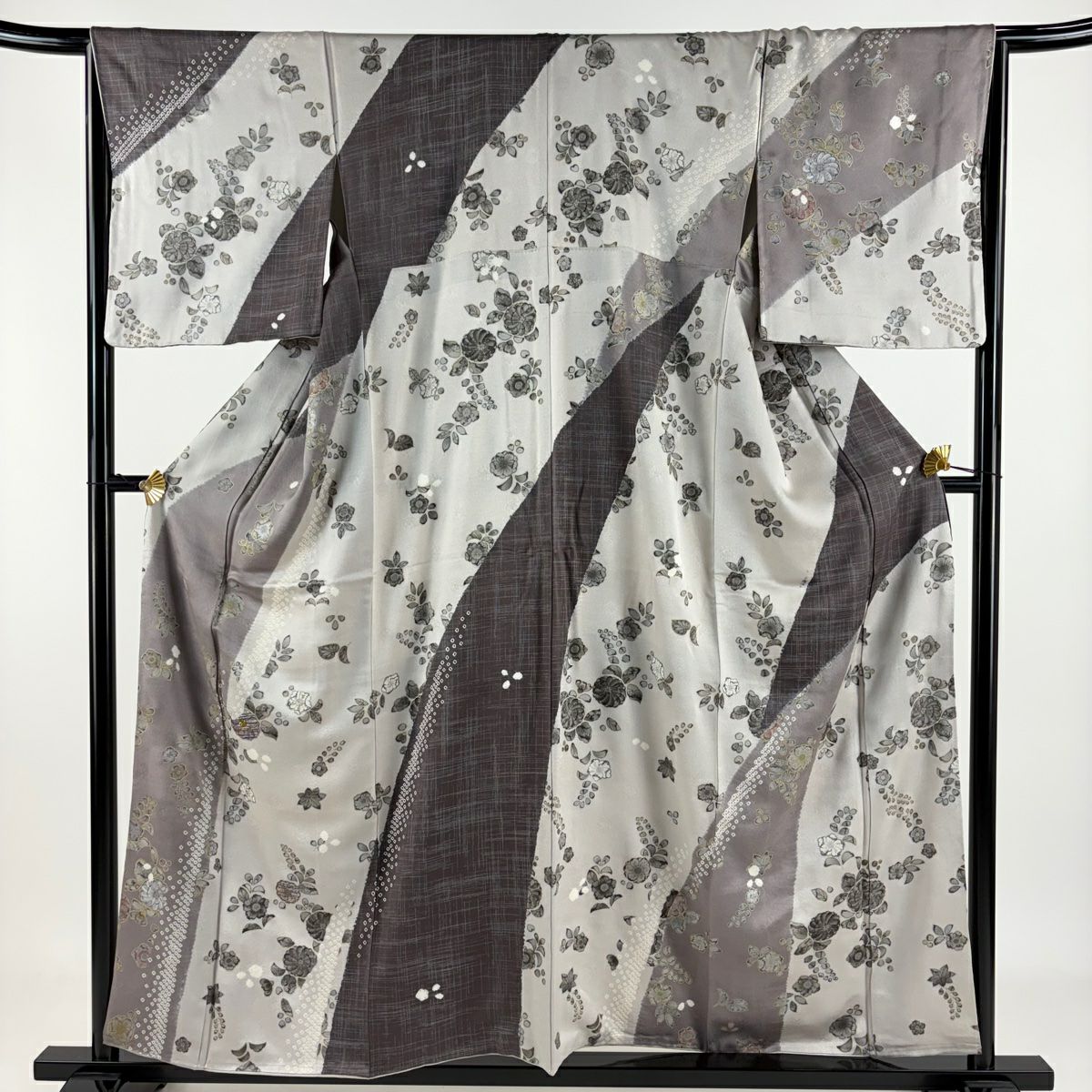 【清倉特賣】訪問服 身長156cm 袖長66cm M 雙層 辻花染 金銀彩 金銀絲 灰紫 純蠶絲 名品級