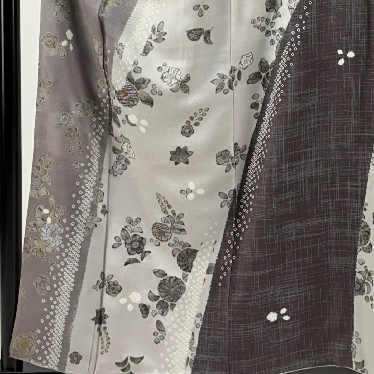 【清倉特賣】訪問服 身長156cm 袖長66cm M 雙層 辻花染 金銀彩 金銀絲 灰紫 純蠶絲 名品級