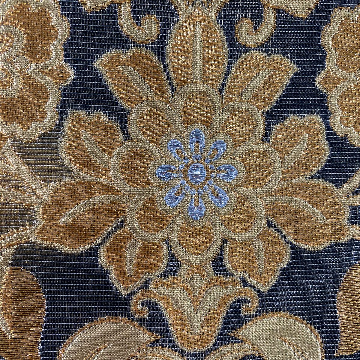 【美品】 袋帶 秀品級 花唐草紋 金絲 金金箔 金 六通 純蠶絲