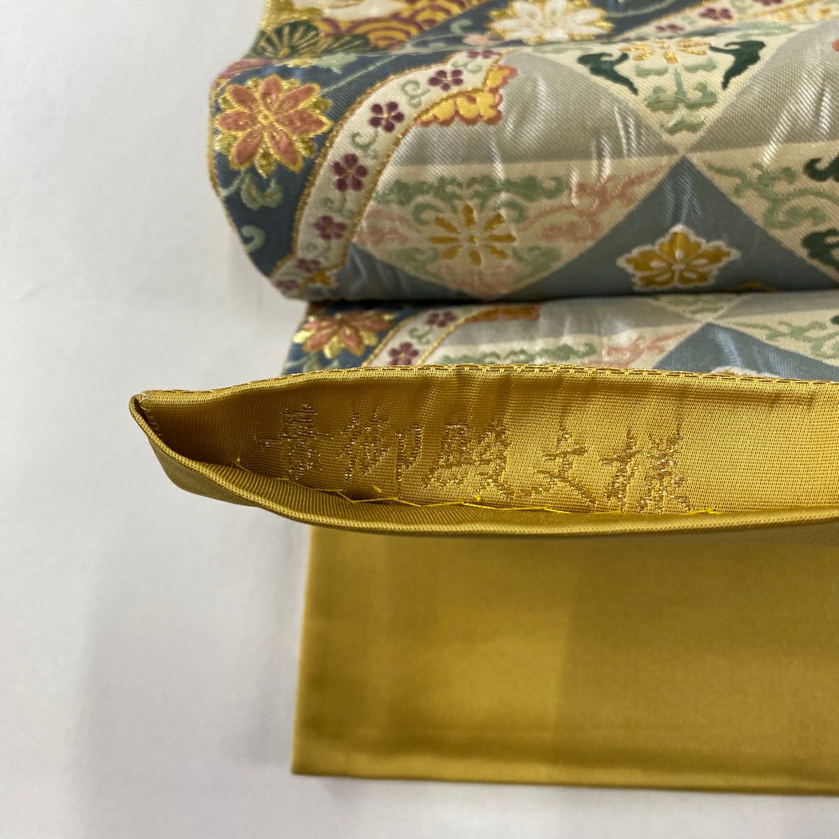 袋帶 秀品級 關西仕立 雜花文樣 有職文樣 金絲 唐織 山吹茶 六通 純蠶絲