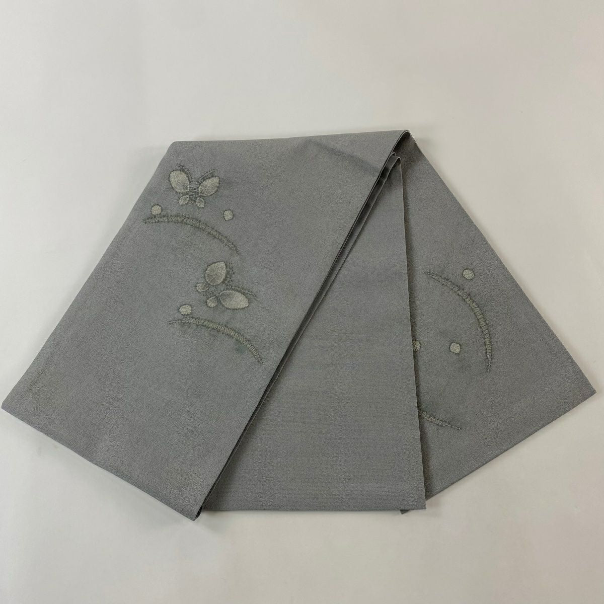 袋帶 優品級 蝴蝶 露芝 芝 灰色 大鼓圖案 純蠶絲