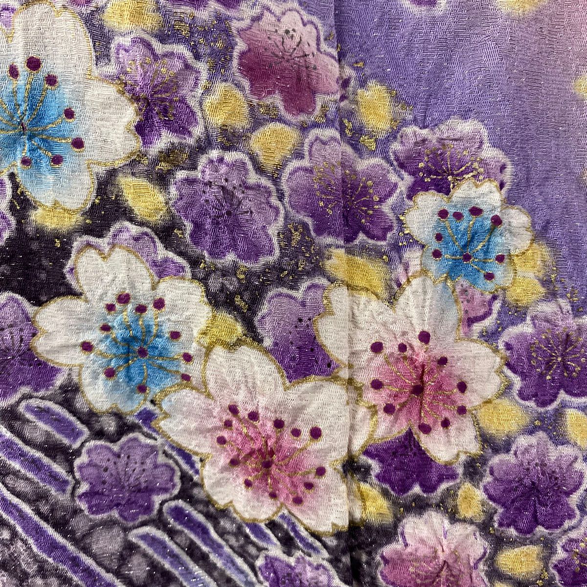 【美品】振袖禮服 身長160cm 袖長66cm M 雙層 有落款 櫻花 流水 金銀彩 絞染 粉紅 純蠶絲 逸品級