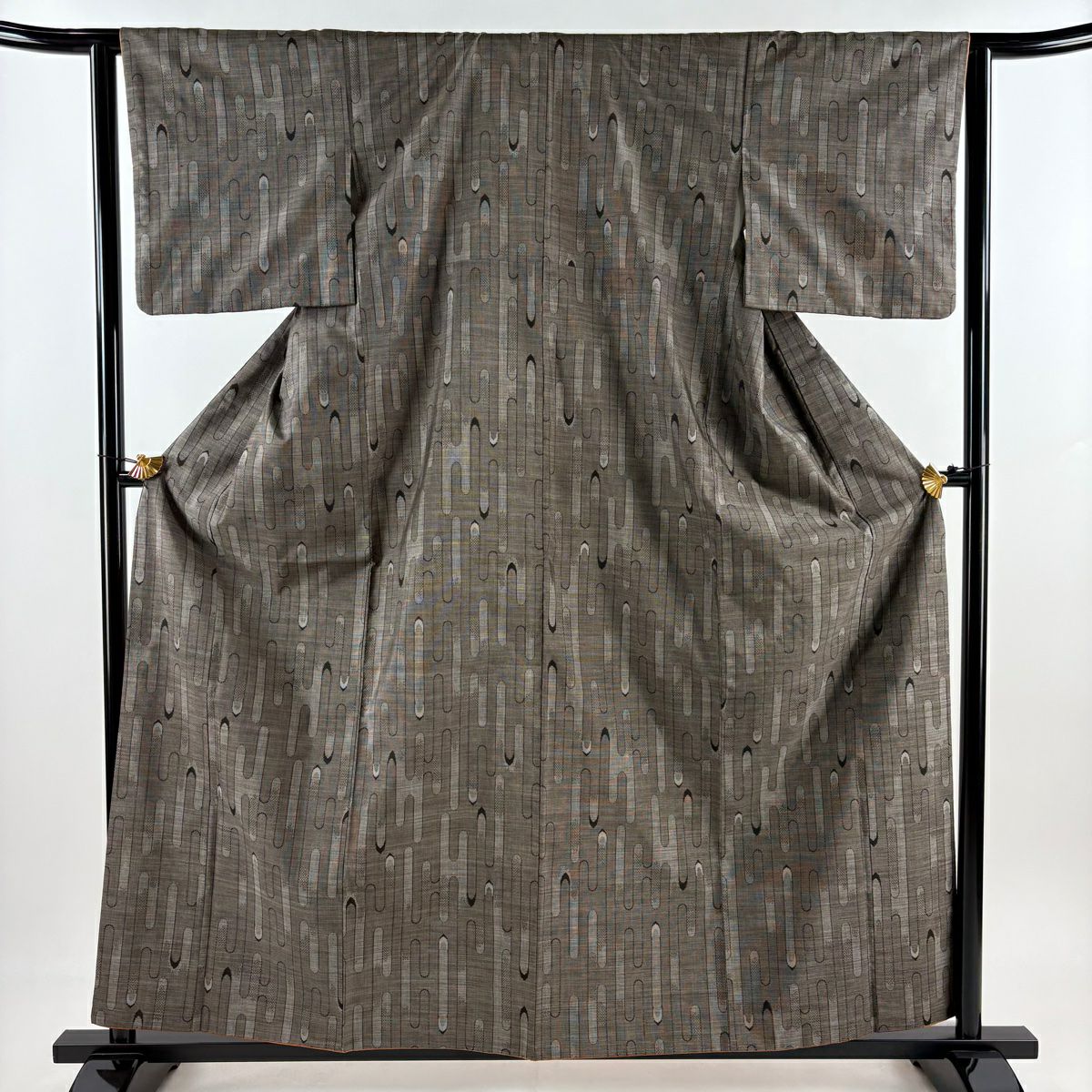 【美品】 紬織 身長160cm 袖長62cm S 雙層 壺垂 焦茶 純蠶絲 秀品級