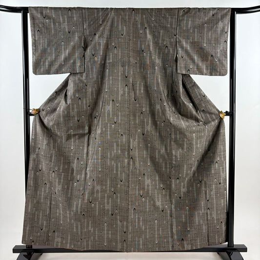 【美品】 紬織 身長160cm 袖長62cm S 雙層 壺垂 焦茶 純蠶絲 秀品級