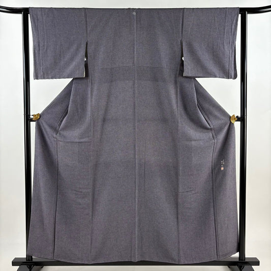 【庫存清倉】 江戶小紋 身長157cm 袖長62cm S 雙層 樋口實 落款在 鮫 純蠶絲 名品級 一個紋