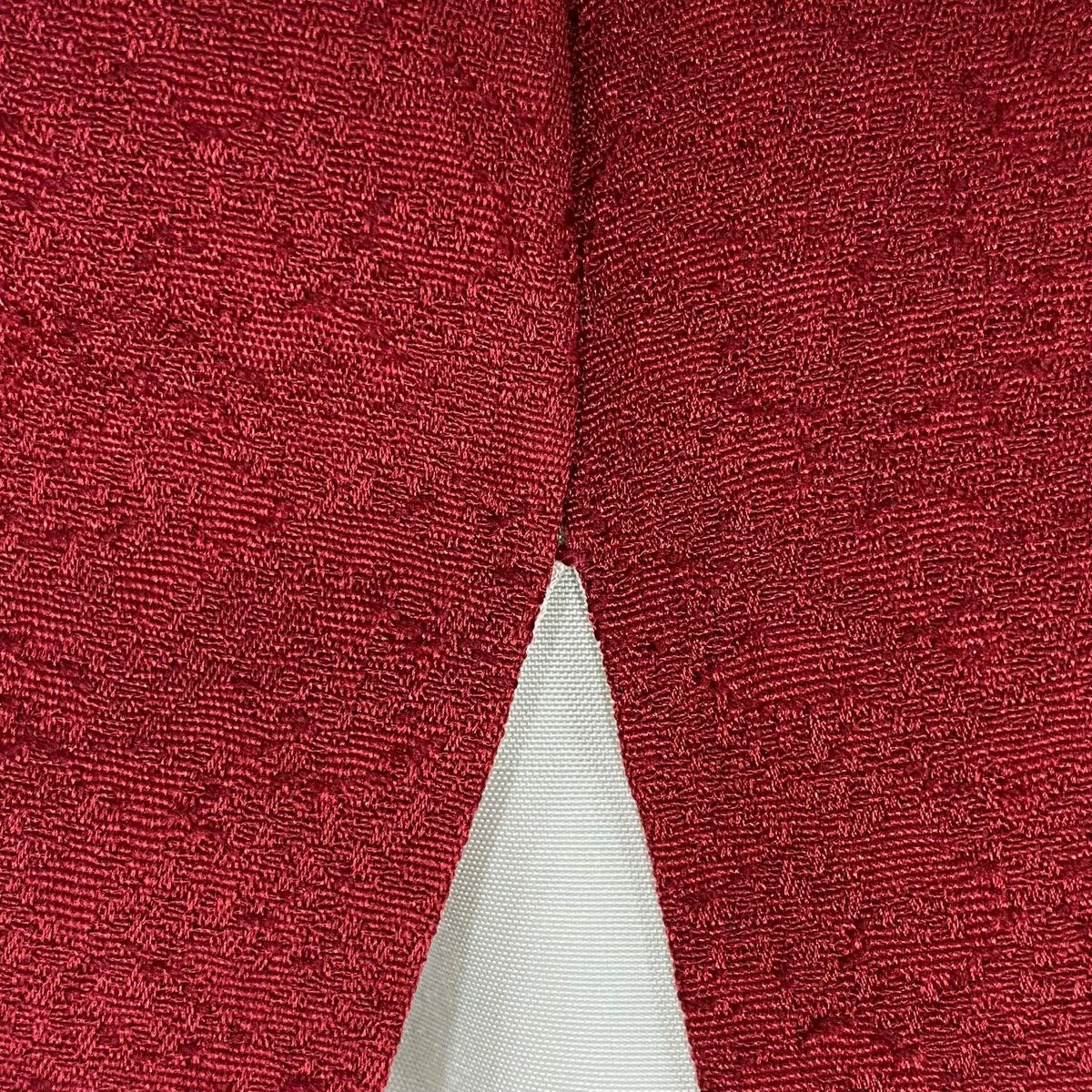 【庫存清倉】振袖禮服 身長155.5cm 袖長64cm M 雙層 櫻花 松樹梅花 金絲 金銀彩 紅 純蠶絲 名品級