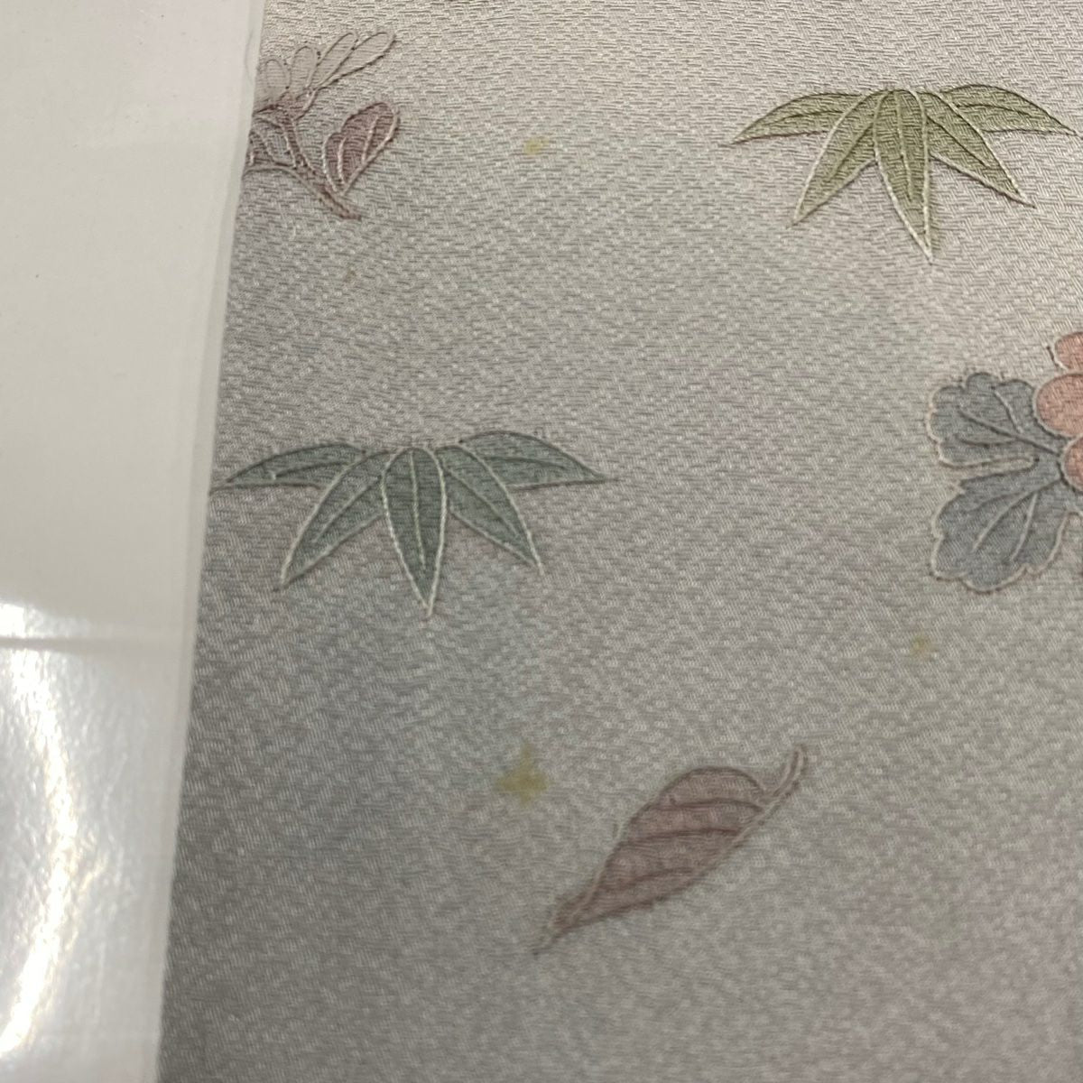 付下 身長158cm 袖長63.5cm S 雙層 菊花 流水 刺繡 金銀彩 灰紫 純蠶絲 秀品級