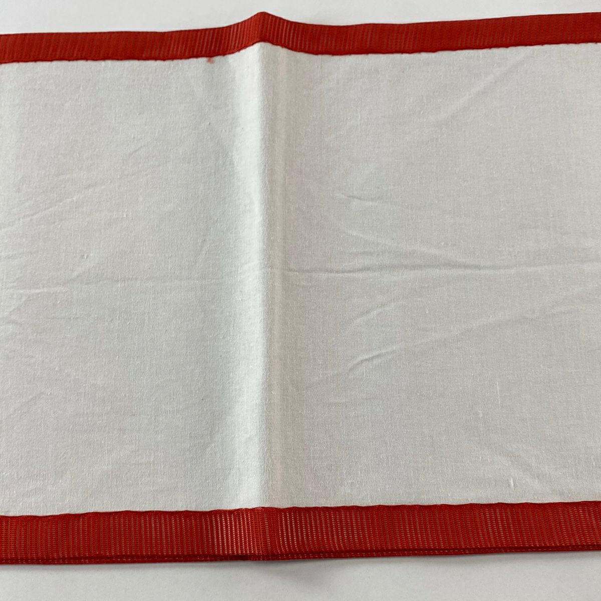 【美品】 開口名古屋帶 優品級 夏帶 絽 青海波 銀線 刺繡 紅 純蠶絲