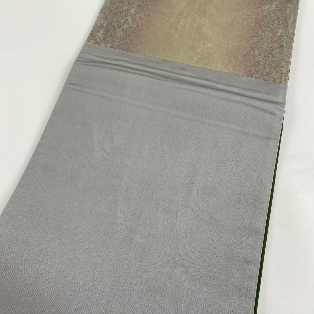 【庫存清倉】 袋帶 名品級 向仙鶴 菊花唐草紋 金銀絲 金金箔 灰紫 六通 純蠶絲