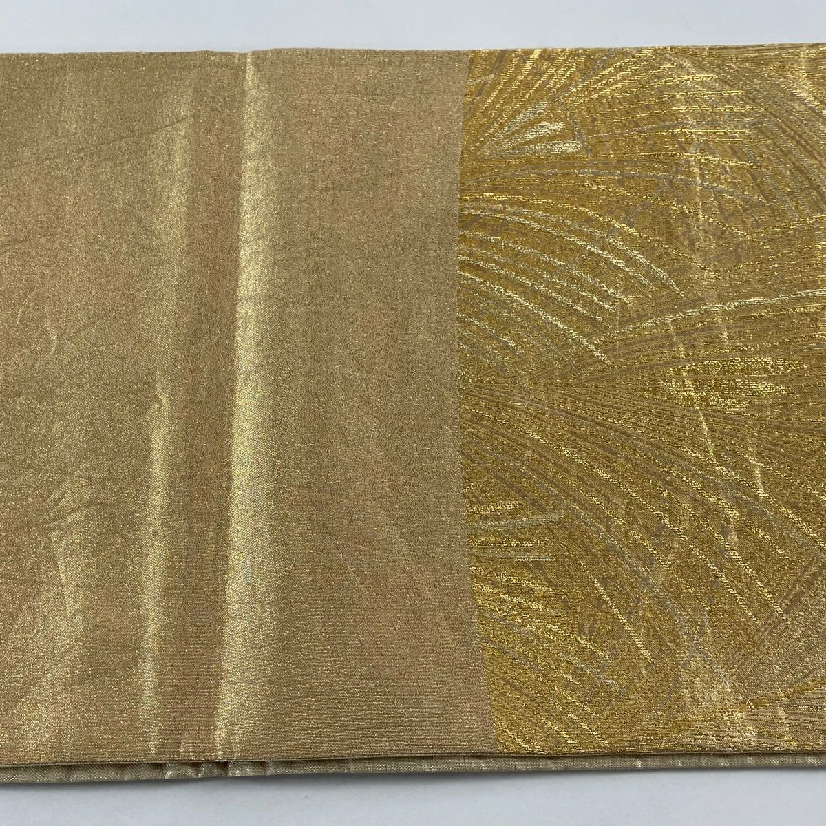 袋帶 秀品級 蘆葦 金金箔 金色 六通 純蠶絲
