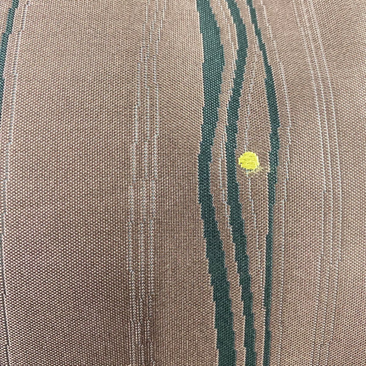 袋帶 秀品級 枝花 よろけ縞 灰紫 六通 純蠶絲
