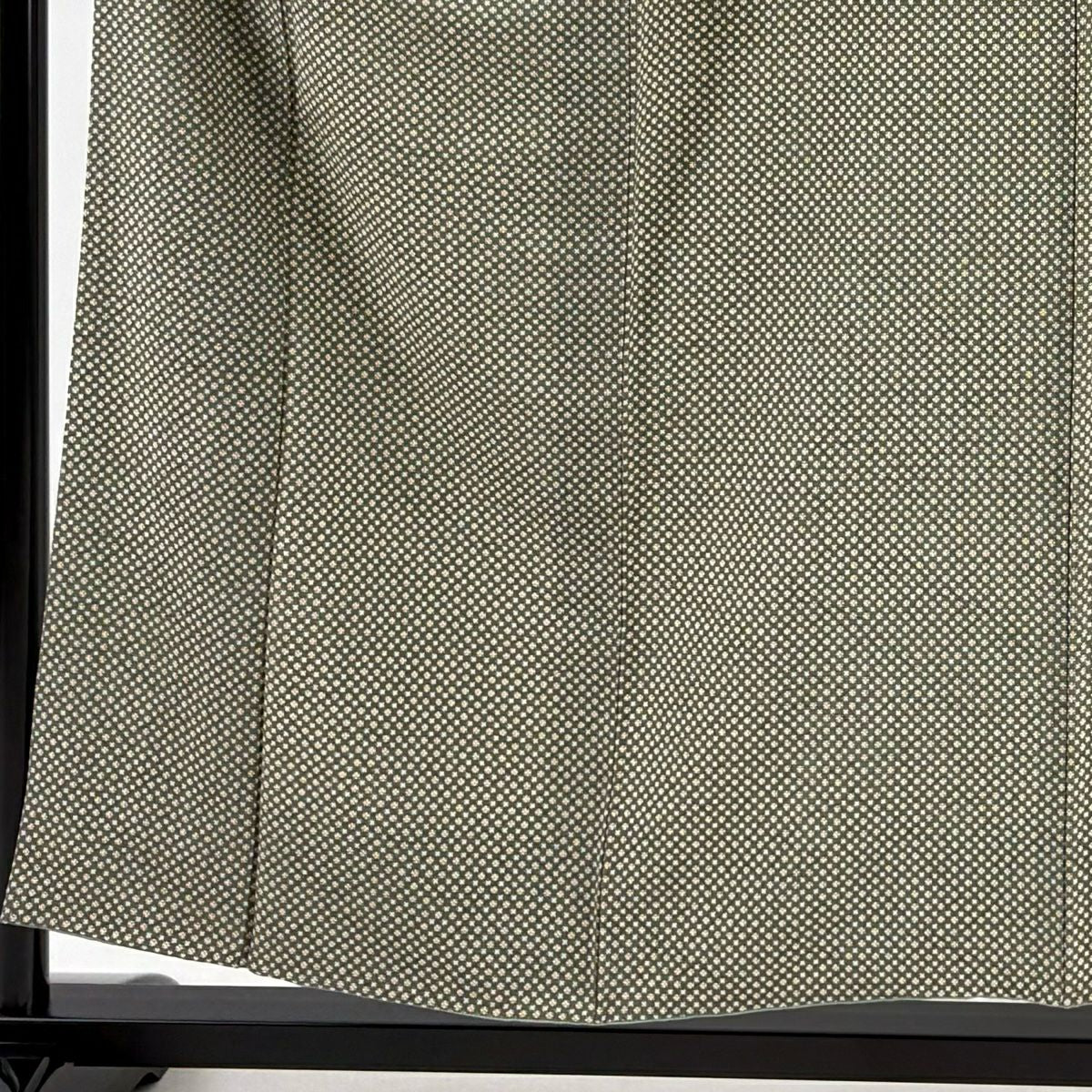 【美品】 小紋 身長155cm 袖長62.5cm S 雙層 小花 灰綠 純蠶絲 秀品級