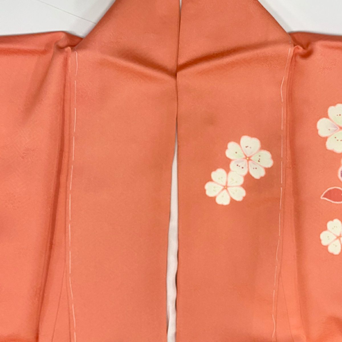【美品】振袖禮服 身長172cm 袖長70cm L 雙層 櫻花花瓣 金銀彩 漸層 鮭粉色 純蠶絲 名品級