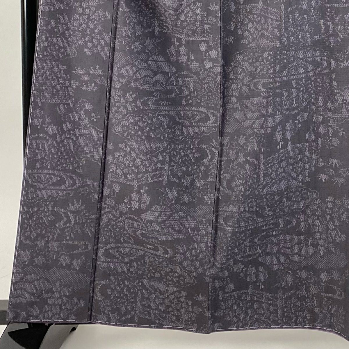 【美品】結城紬織 身長164.5cm 袖長63.5cm S 雙層 はたおり娘 奥順 證書あり 風景 草花紋 紫 純蠶絲 逸品級