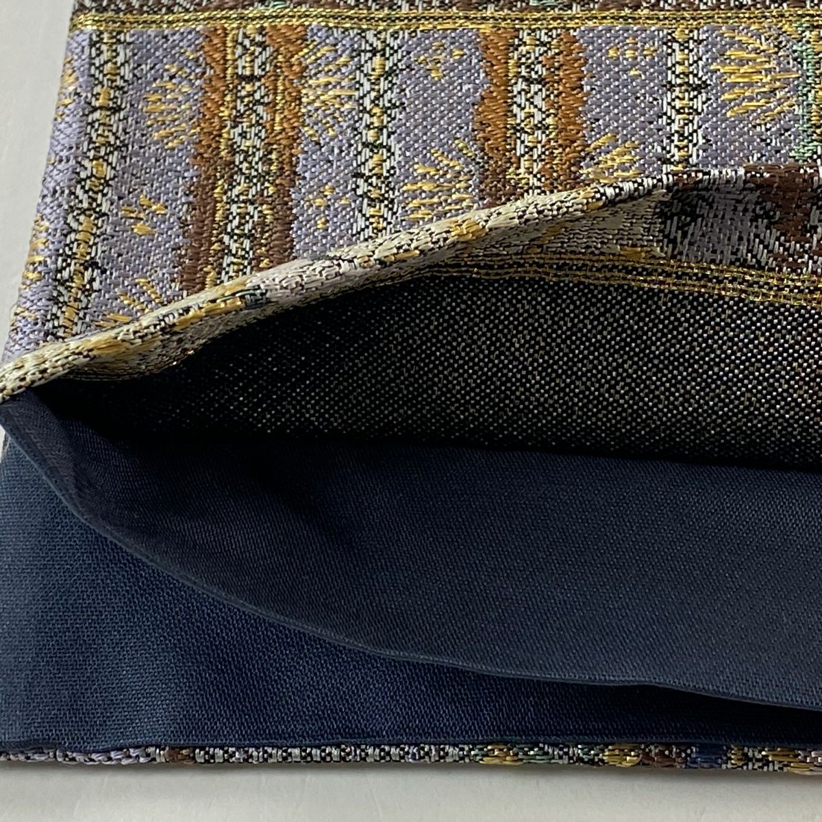 【美品】 袋帶 逸品級 證書齊全 花唐草紋 有職紋樣 金金箔 拉麵絲 青灰 六通 純蠶絲